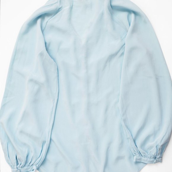 Joie Shariana 100% Silk V-Neck Blouse in Horizon Blue, Sz. XS/US 2-4 RRP $400 - Picture 3 of 4